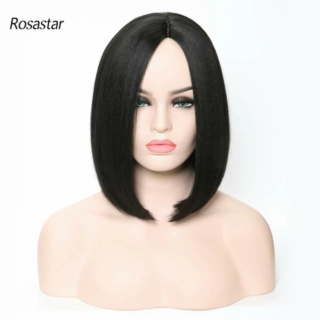 Synthetic Short Ombre Dark Root to Wine Red  Straight 13.5Inch Bob Hair Wig for Women Natural Looking Daily Use or Cosplay Wig Black