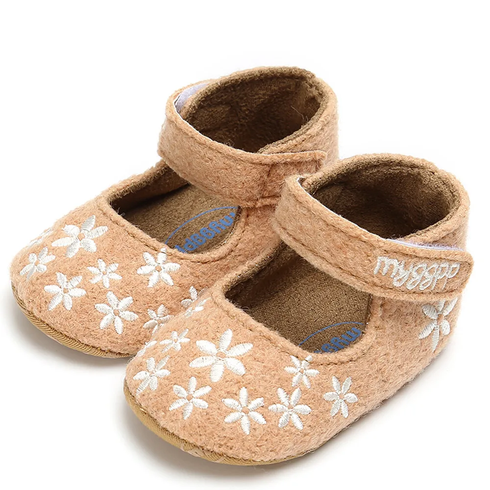 Хлопковая обувь для маленьких девочек с цветочной вышивкой; Scarpe Neonato; обувь принцессы; модная обувь для малышей; модная детская обувь; Schoenen