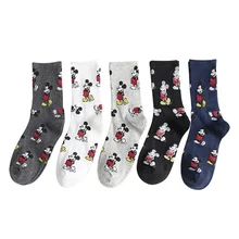 1 пара модных женских милых носков с Микки Маусом носки с героями мультфильмов в стиле Харадзюку женские хлопковые спортивные носки на весну и осень