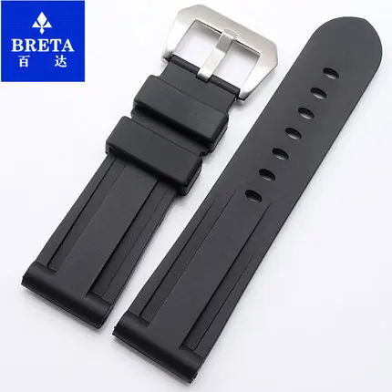 BRETA 24 мм силиконовый ремешок для часов оранжевый синий красный черный водонепроницаемые Ремешки для наручных часов Pam ремешок для PAM111 441 368