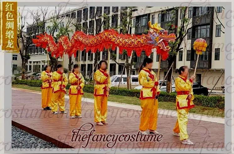 Шелковая ткань с принтом дракона 7 м 6 шт.|dragon dance|chinese dragon dancechinese folk costume |