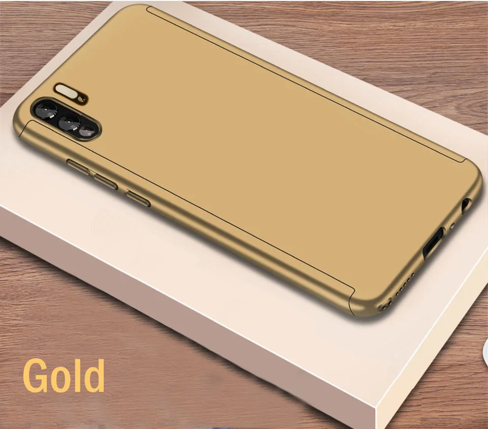 Gold Роскошный 360 Полный чехол для телефона huawei P20 P30 Honor 10 Lite 8X противоударный чехол для huawei mate 10 20 30 Pro переднее стекло - Цвет: Gold
