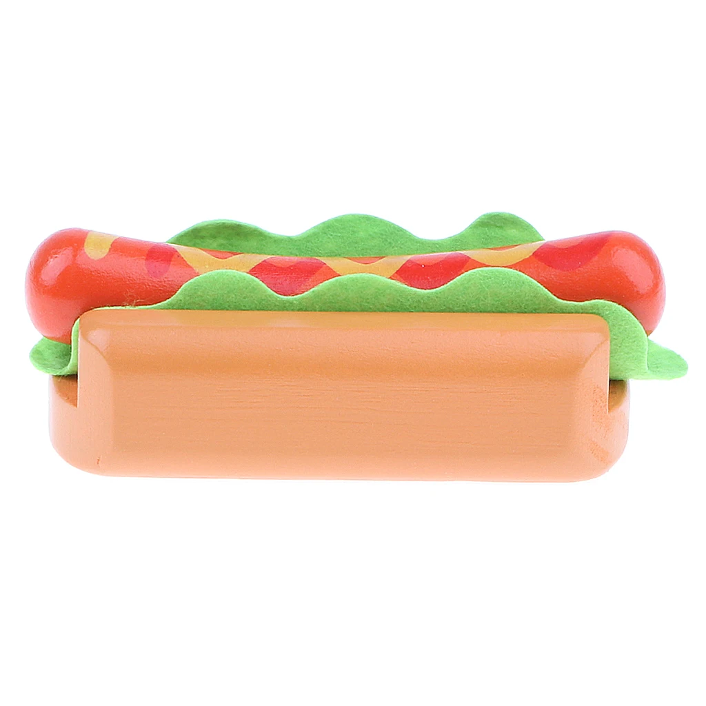 Wooden Hot Dog Kitchen Food Play Developmental Pretend Play Birthday Gift