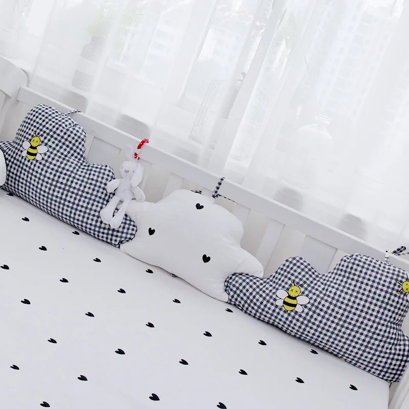3 шт. детский Хлопковый бампер для кроватки в полоску|bed bumper|baby bed bumperbaby bumper |