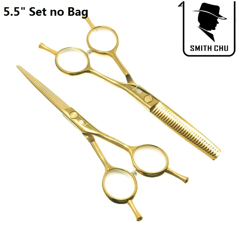 5.5" Smith Chu Professional Japanese 440c Hair Shears Barber Cutting Scissors Hairdressing Thinnning Tesoura Salon Tools LZS0054 - Цвет: LZS0065 55 no bag