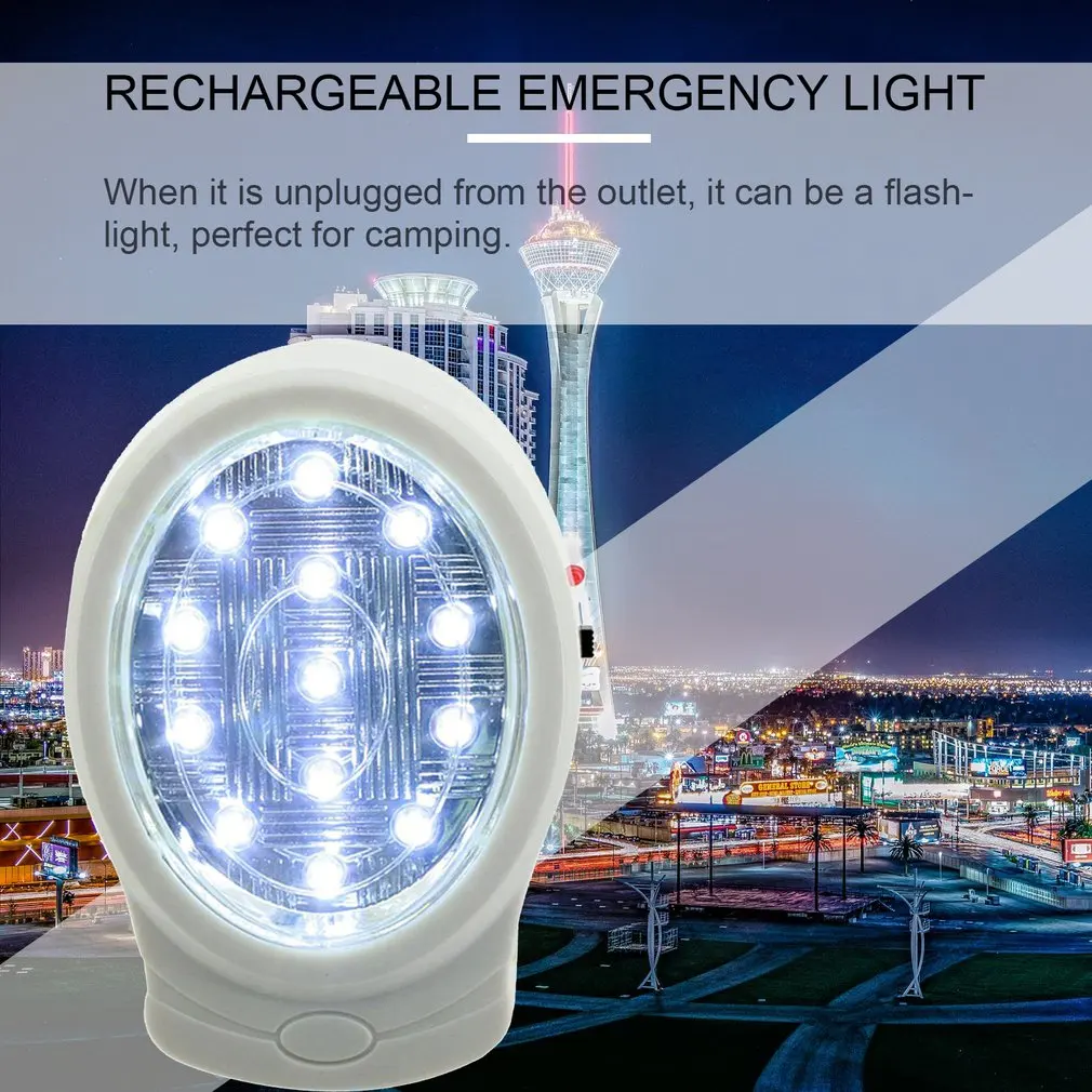 

2W 13 LED Rechargeable Home Emergency Light Automatic Power Failure Outage Lamp Bulb Night Light 110-240V US Plug