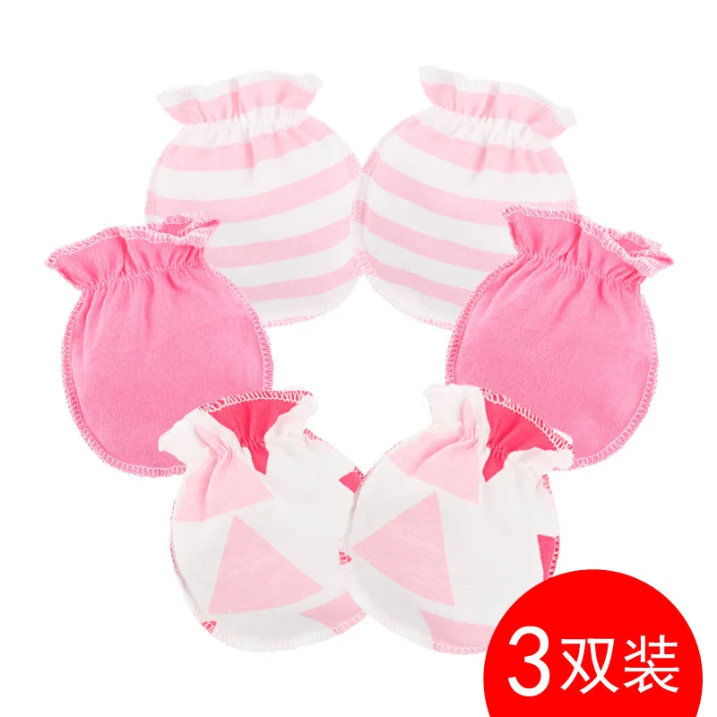pink style1 3 шт Детские перчатки теплый хлопок анти царапин малыш Новорожденный Младенец Девочка Мальчики зимние перчатки милые мягкие перчатки для маленьких девочек 0-6 м - Цвет: pink style1