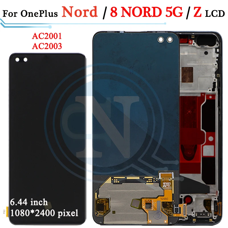 OnePlus Nord AC2001 AC2003 용 원래 AMOLED Oneplus 8 NORD 5G LCD 디스플레이 용 ...