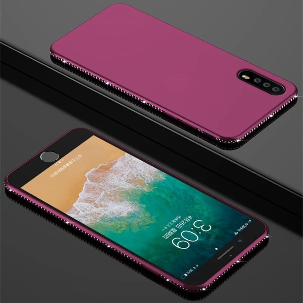OTAO 3D Алмазный чехол для телефона huawei Honor 10 9 Lite P20 P10 автомобильный Магнитный чехол s для huawei mate 20 10 Pro кольцо держатель ТПУ чехол - Цвет: Purple (No Bracket)