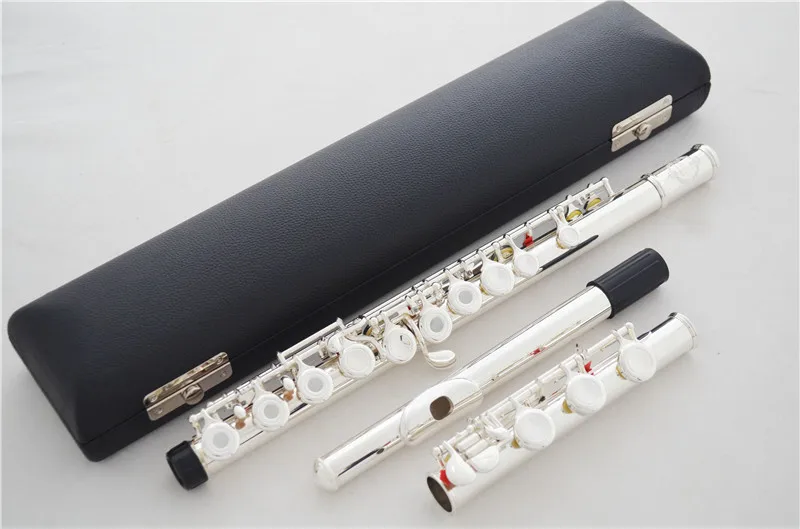 

Flute 17Opening hole children Flute C Tune And E key Flute Silver plated Flute music instrument With case