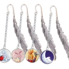 Закладка для книги с изображением кролика животное кулон милый каваи подарки металлический перо Форма Книга знак для чтения записная книжка Биндер индексный разделитель