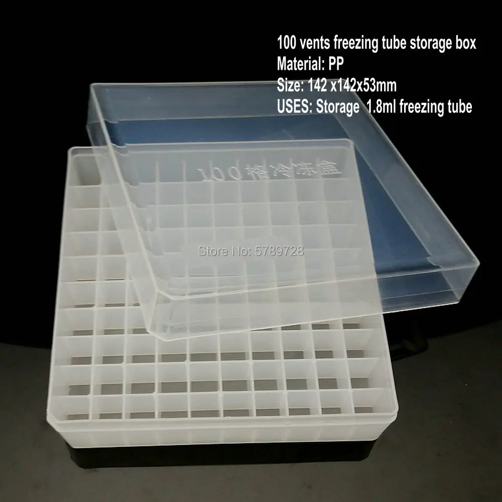 100pieces plastic 1.8ml freezing tube + one piece 100 vents plastic Freezing tube storage box for experiment