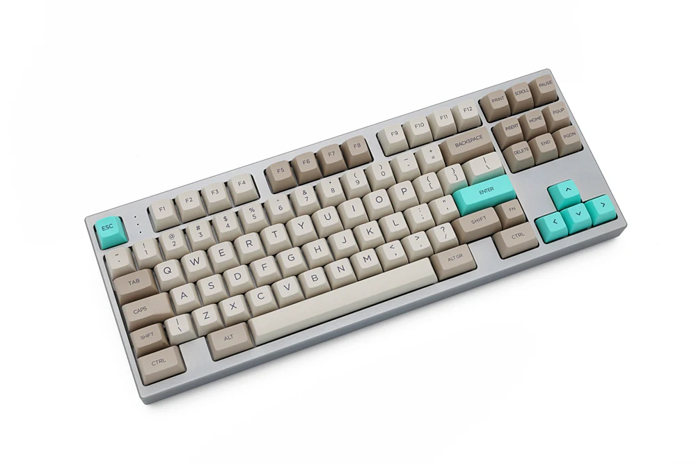 Perfil-conjunto de Teclado Mecânico Retrô Tintura de Plástico Pbt Bege Cinza Cian Gh60 Xd64 Xd84 Xd96 87 104 SA - Imagem 4