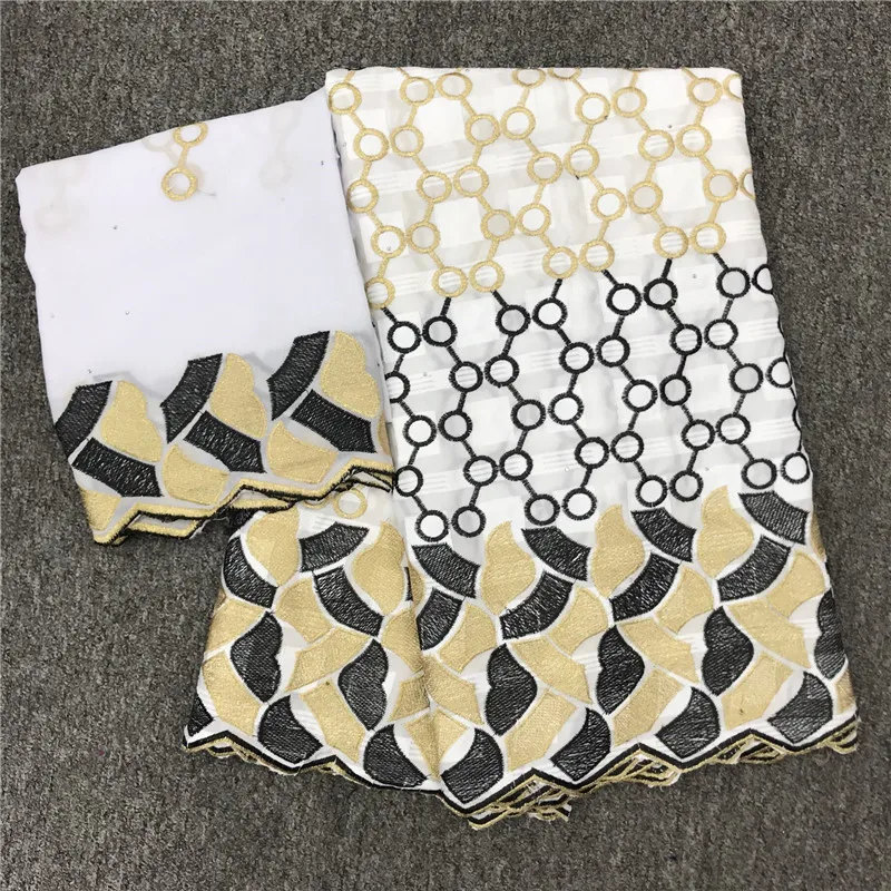 Хлопок африканская ткани с сетчатыми кружевами Высококачественная французская швейцарская вуаль вышивка кружевной материал для свадьбы для платья 5+ 2 ярдов