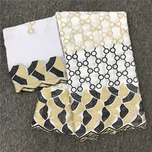 Хлопок африканская ткани с сетчатыми кружевами Высококачественная французская швейцарская вуаль вышивка кружевной материал для свадьбы для платья 5+ 2 ярдов