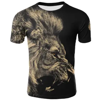 

2020 t-shirt lion men fall winter men's short-sleeved t-shirt shirt new t-shirt t-shirt o-shirt casual white black