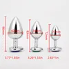 3pcs/set Metal Anal Plug with Gem Base Anal Beads for Women Men Anal Sex Toys  Prostate Massager Butt Plug Adult Sex Toys ► Photo 2/6