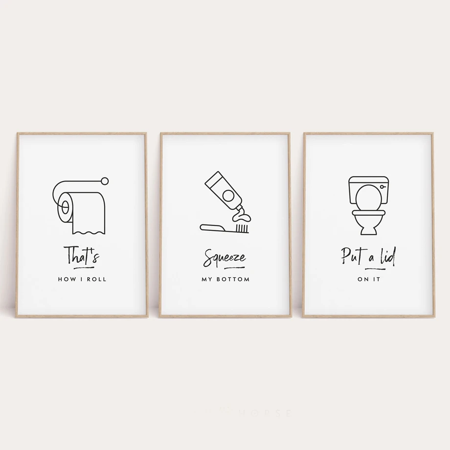 Toilet-Paper-Brush-Teeth-Toilet-Wall-Art-Canvas-Painting-Nordic-Posters-And-Prints-Wall-Pictures-For