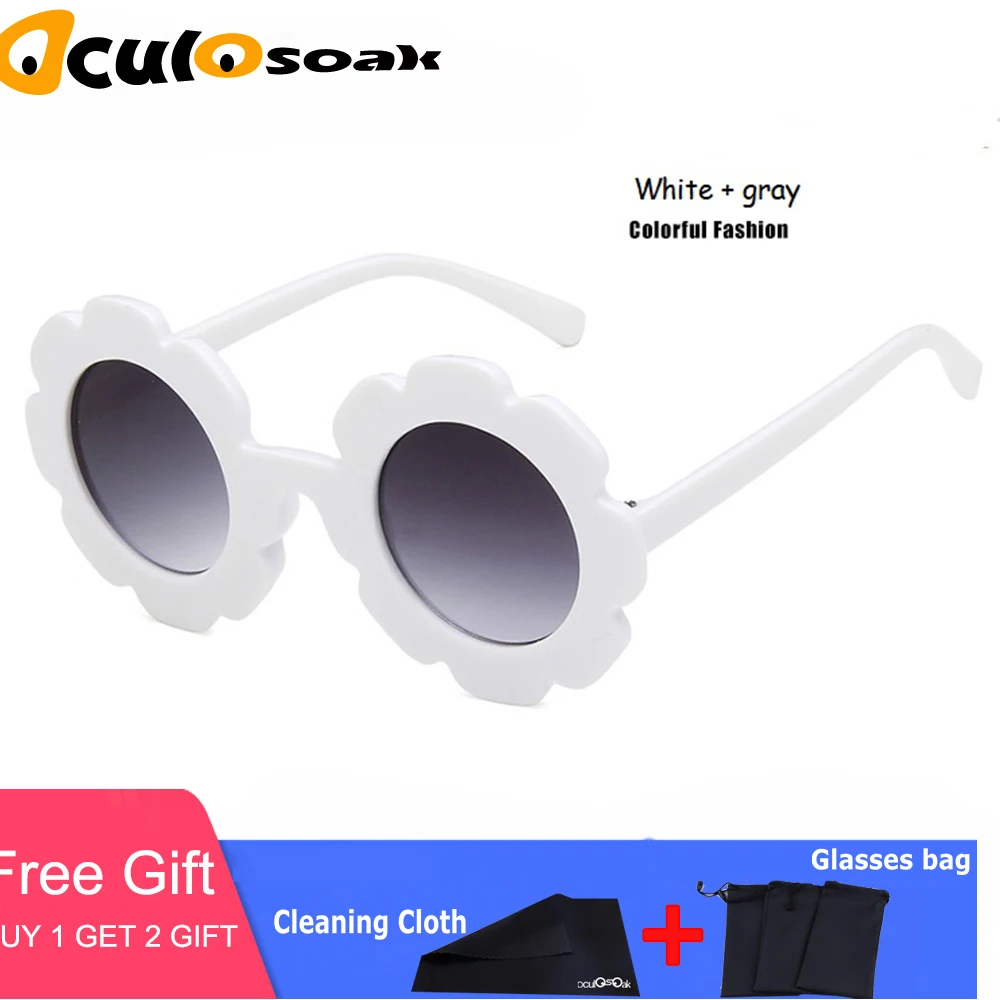 

Cute Sun Flower Round Sunglasses for Children Boys Girls Sun Flower Child Glasses with UV Protection Gift for Children UV400