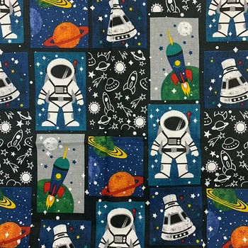 

Beautiful Digital Printing Colour Cartoon astronaut pattern 100%Cotton Fabric Sewing Material Children Fabric Diy Shirt Clothing