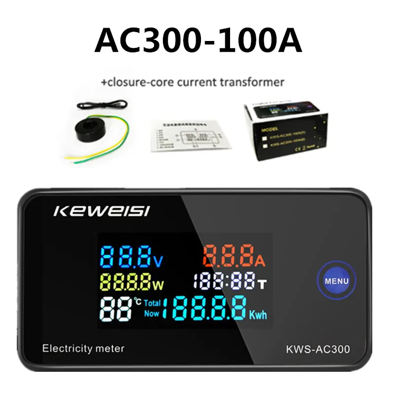 Цифровой вольтметр переменного тока KWS-AC300 ваттметр для измерения напряжения