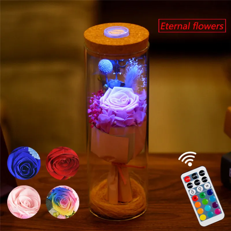 

LED Bloom Rose Bottle Lamp Flower Bottle Light with Remote Control Home Room Party Decor Gifts Perfect Gift Night Light