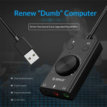 

Laptop Headset External Sound Card Adapter Professional Converter PC Speaker 3D Virtual Channel Microphone Stereo USB Audio