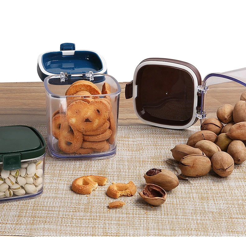 1Pcs Sealed moisture-proof kitchen storage tank plastic transparent tea cans milk powder snacks pasta biscuits home storage tank