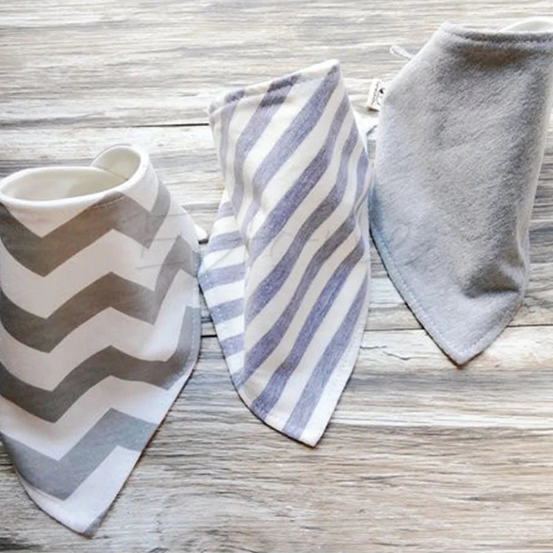 3Pcs Baby Boy Girls Saliva Towel Bandana Bibs Dribble Triangle Kids Head Scarf N1HB