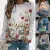 40# Модные женские футболки Harajuku Oversize Leisure Butterfly Print С длинным Рукавом и круглым вырезом Повседневные свободные топы Женские Футболки