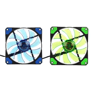 

2PCS 120mm PC Computer 16db Ultra Silent 33 Leds Case Fan Heatsink Cooler Cooling With Anti-Vibration Rubber,12CM Fan,12VDC 3P I