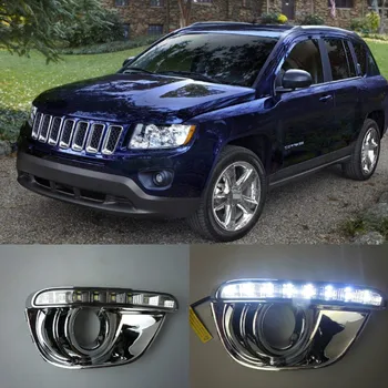 

1 Pair For Jeep Compass 2013 2014 LED DRL Daytime Running Light Daylight Waterproof yellow Signal lamp