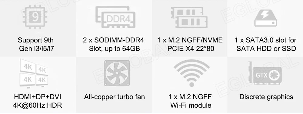 Eglobal Gamer Desktop PC - Intel Core i9-10900F, GTX1650, 64GB RAM, M.2 NVMe SSD, Windows 11, HTPC, AC WiFi Description Image.This Product Can Be Found With The Tag Names Barebone Mini PC, Computer Office, Eglobal desktop pc gamer