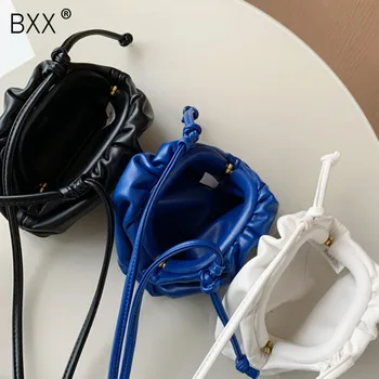 

[BXX] Solid Color Leather Crossbody Clouds Bags For Women 2020 Fashion Shoulder Messenger Bag Lady Travel Clutch Handbags HL130