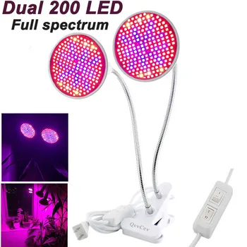 

Dual 200 LED Plant Grow Light Bulbs Lamp Full spectrum set flower seed lamps for room seeds Indoor greenhouse Hydroponic growing