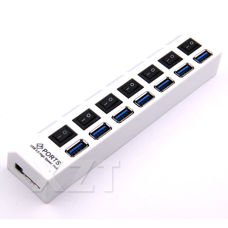 USB 3,0 концентратор Мульти USB разветвитель 7 портов Hab расширитель несколько USB с европейской вилкой адаптер питания USB3.0 концентратор с переключателем ВКЛ/ВЫКЛ для ПК