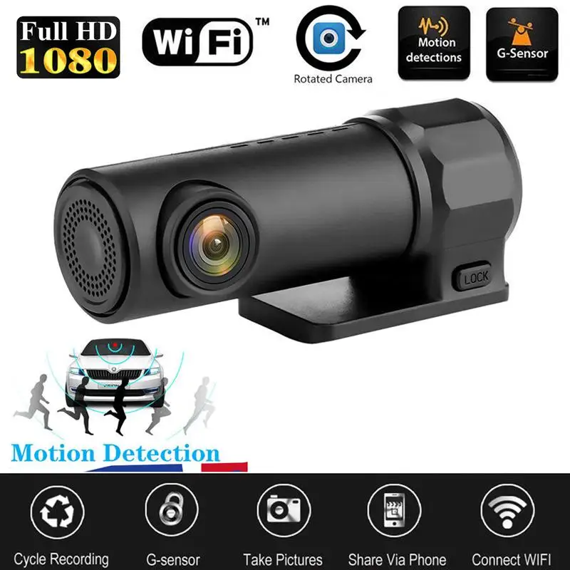 WIFI Hiden Автомобильный видеорегистратор камера Full HD 1080P 170 градусов широкоугольный