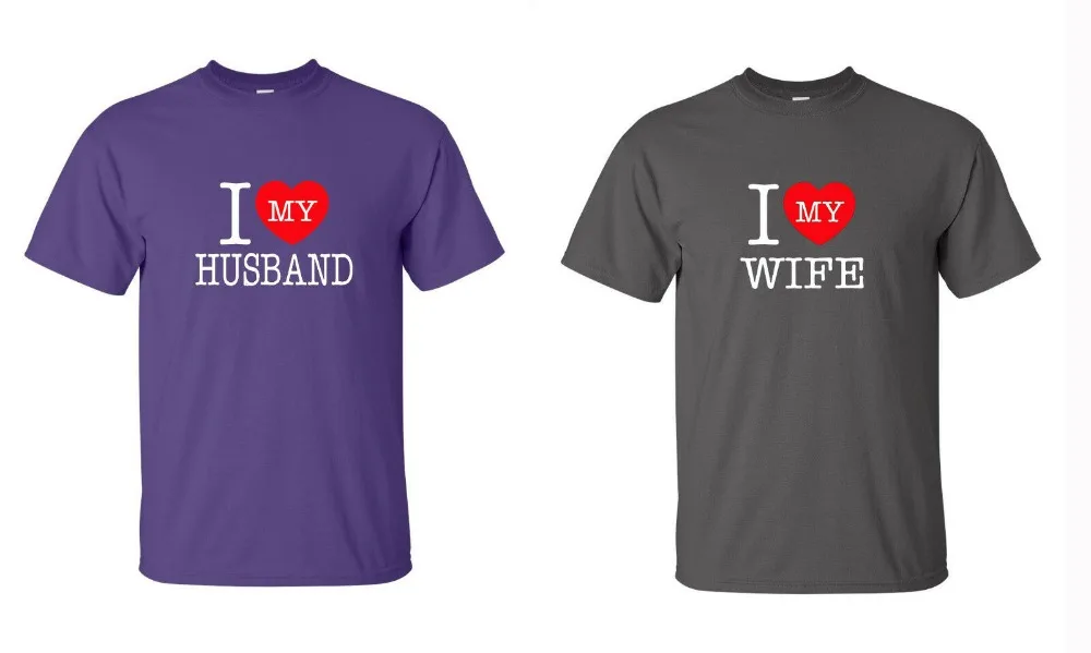 I Love Fitness My Wife And Husband T Shirts All Sizes Summer Gift Crewneck Tees Brand Top Tees Men Tops Men