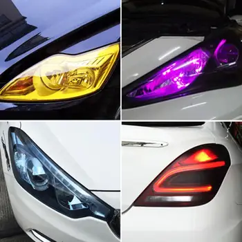 

Car Vehicle Headlight Sticker Shiny Bright Style Fashionable Changed Colors Taillight Translucent Film Sticker 120*30cm