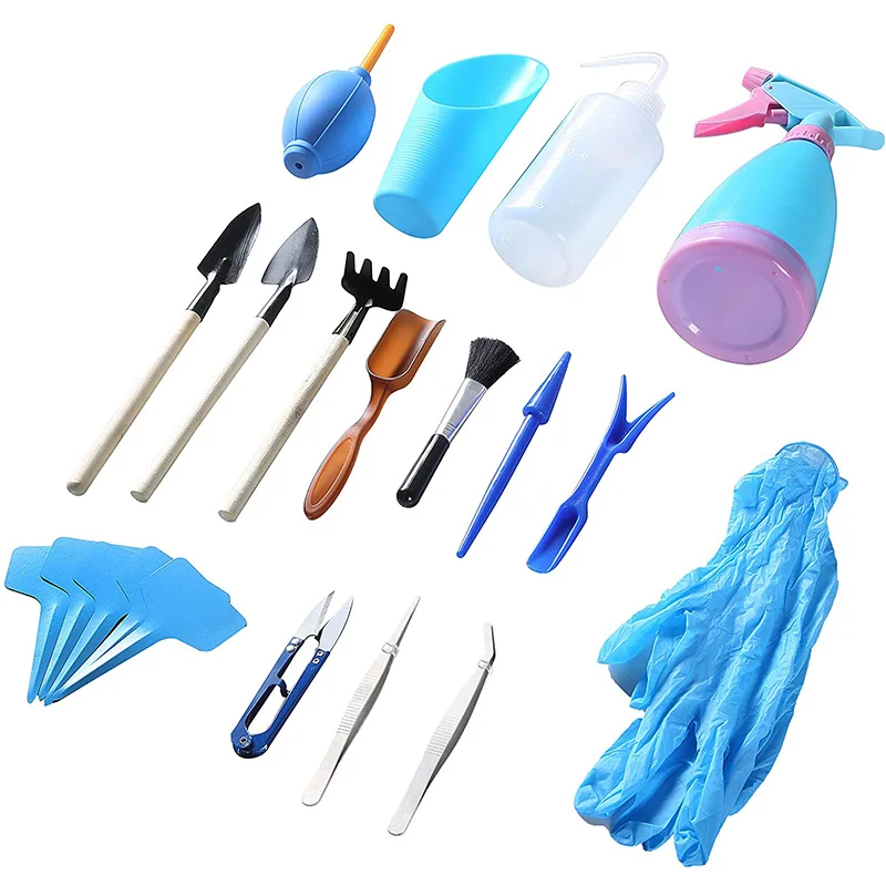 

21 Pcs Mini Garden Tools Set, Succulent Transplanting Garden Planting Gardening Hand Tools Set for Indoor Plant Care