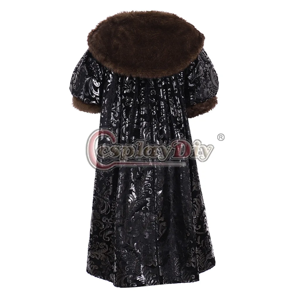 Cosplaydiy мужской король Генрих VII костюм Fuax Меховая куртка Средневековый Ренессанс Тюдор Кинг Костюм L320