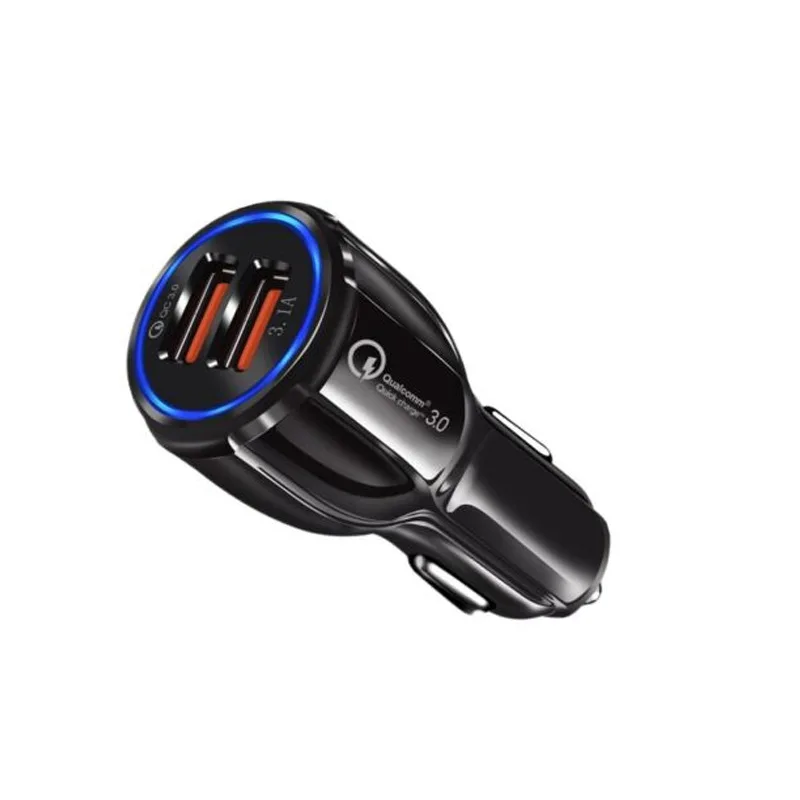 Двойной USB Qc3.0 быстрая зарядка автомобильное зарядное устройство 12 В