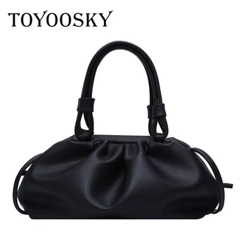 

2019 New Soft Leather Handbag Designer Pleated Cloud Shoulder Dumplings Bags Women Messenger Bag Brand Clip Clutch Bag Purses