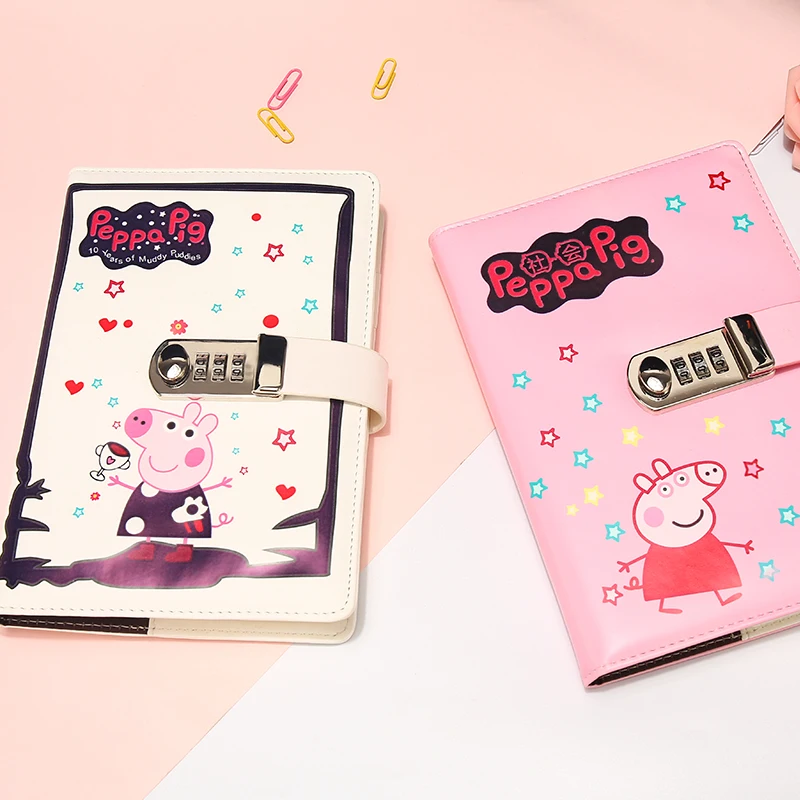 

A5 Kawaii Lovely Pig Password Notebook with Lock Cute Refillable Planner Cover Notebook Journal Girl Stationery Gift Supplies