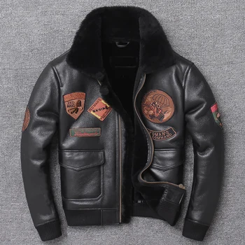 

Raw Fur One Male Lear Lear Fur Coat Short B3 Locomotive Air Force Flight Suit Jacket Coat
