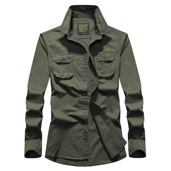 

Cotton Tactical Shirt Men Brand Clothes 2020 Military Long Sleeve Army Dress Shirt Mens Casual Plus Size 5XL 6XL 7XL for 125KG