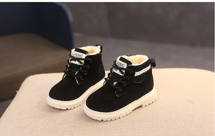 KINE PANDA Children's Boots Girls Boys Kids Shoes Thick Plush Warm Fall Winter Toddler Baby Boots 1 2 3 4 5 Years Old Anti-slide