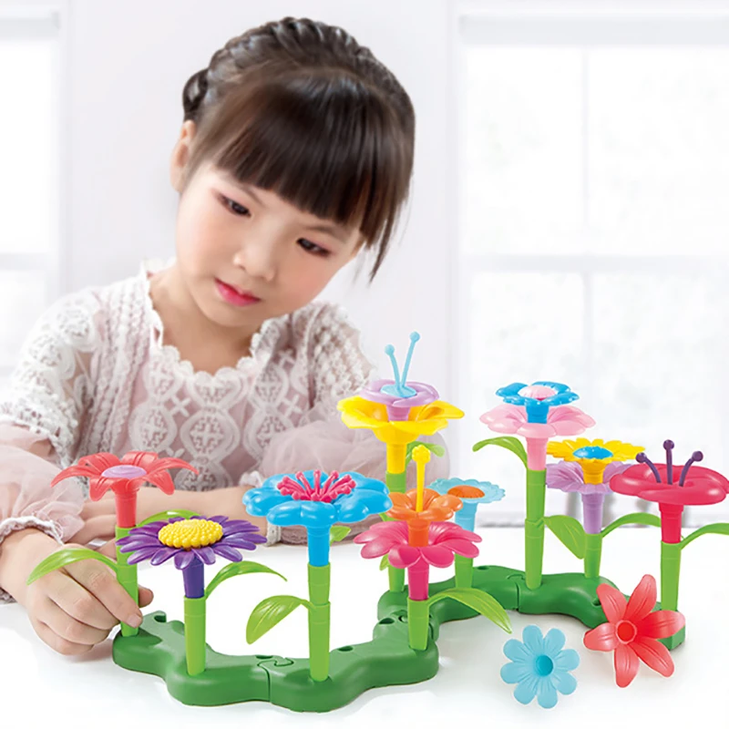 Children S Puzzles Building Blocks Toys Plant Flower World Set Intellectual Diy Assembly Toys For Baby Kids Bricks Accessories Interconnecting Blocks Aliexpress