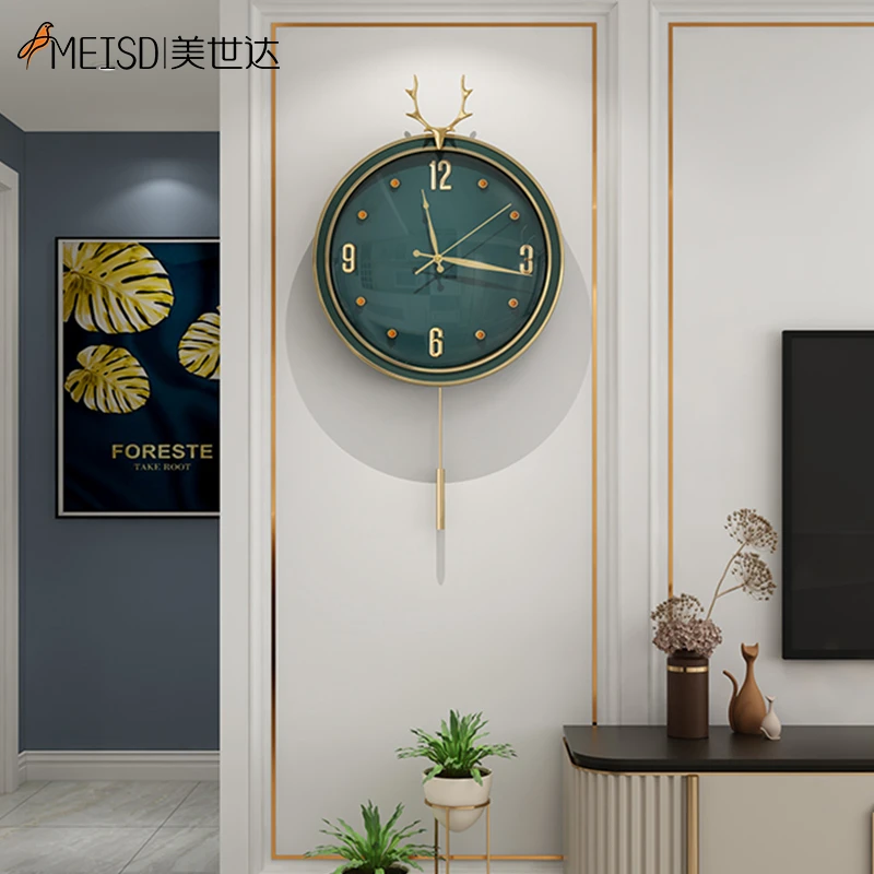 Epoxy Resin Wall Clock With Pendulum Deer Designer Luxury Clocks Fashion Silent Simple Wall Decoration Home Design Home Decor B Wall Clocks Aliexpress