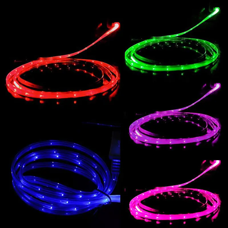 1M Colorful emitting Charge Wire Led Micro USB Cable for Samsung for HTC for iPhone 6 6S 7 8 Plus x Android phone charger cable 1M Colorful emitting Charge Wire Led Micro USB Cable for Samsung for HTC for iPhone 6 6S 7 8 Plus x Android phone charger cable